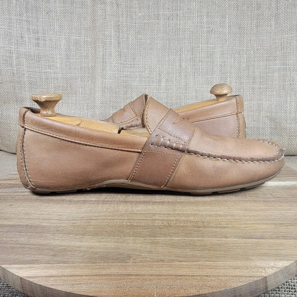 Sperry Penny Loafers Driving Moccasins Leather Slip On Casual Men's 10.5M Tan